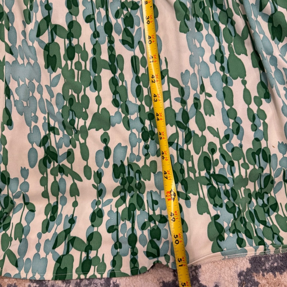 Suzi Chin Maggy Boutique Green Abstract Leaf Halter Maxi Dress Size 8 Y2K - Picture 5 of 12